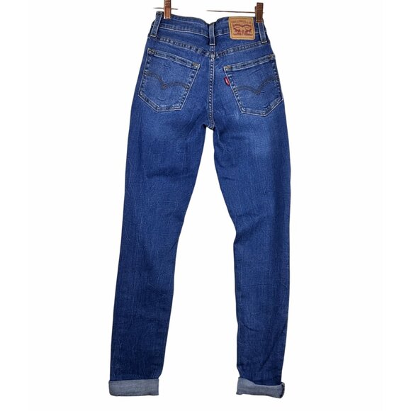 Levi’s Women’s Distressed Skinny Jeans Blue WaterLess W25 L30 High Rise Stretch - Picture 3 of 7